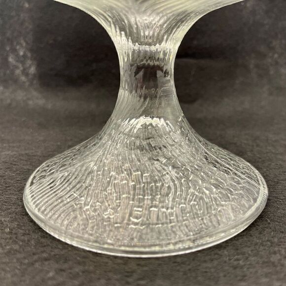 Vintage Hoosier Glass Wavy Clear Pedestal Candy Dish Compote - Picture 9 of 13